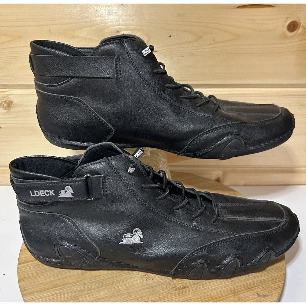 LDECK Men's Size‎ 46/US 13 Waterproof No Slip Black Shoes